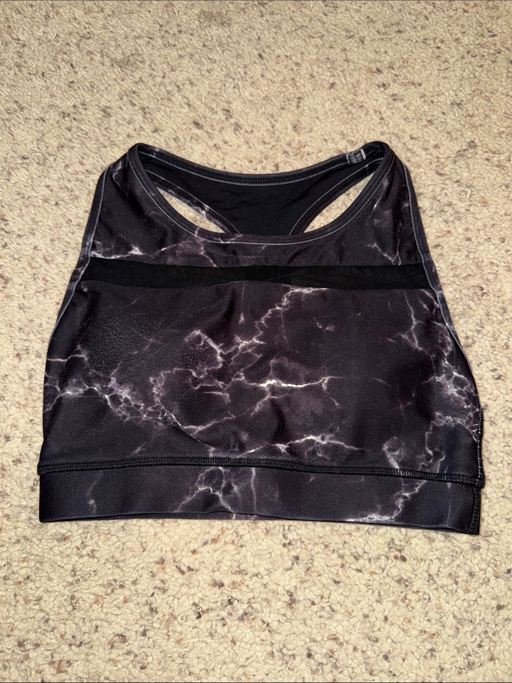Buffbunny Collection Black Marble Sports Bra Small